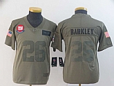 Youth Nike Giants 26 Saquon Barkley 2019 Olive Salute To Service Limited Jersey,baseball caps,new era cap wholesale,wholesale hats